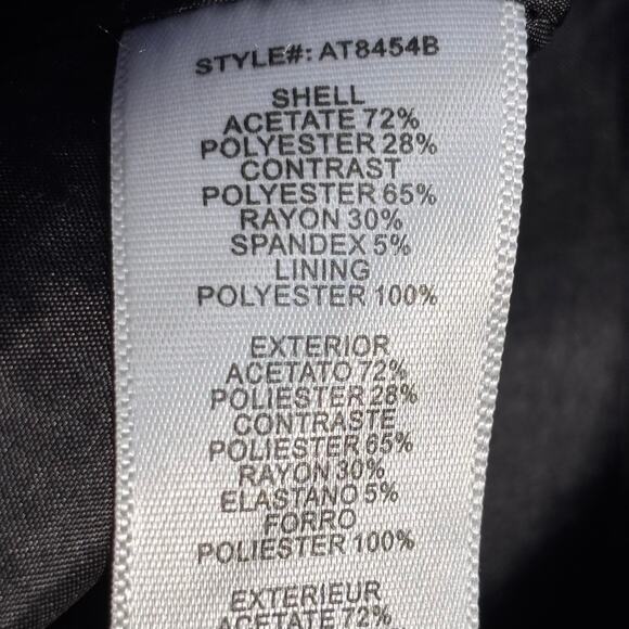 Aryn K Black Jacquard Fit Flare Sleeveless Navy Blue Cocktail Party Dress Small - Picture 6 of 8